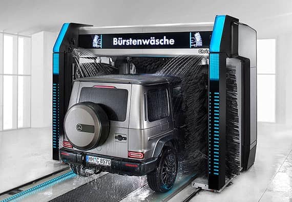 Lavage d'une mercedes avec le portique VEGA